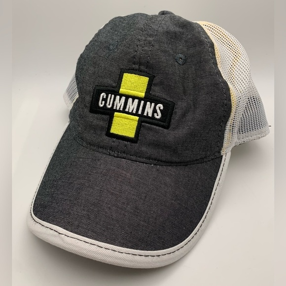 Cummins Snap back Trucker Hat Adult Gray Embroidered Adjustable w/ Mesh Back New - Picture 1 of 11
